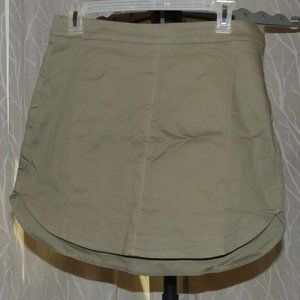 Olive Dolphin Hem Mini Skirt